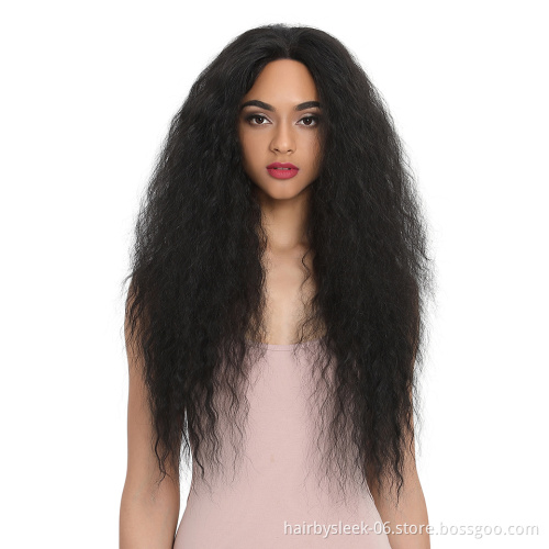 Magic Kinky Curly 30 Inch Long Ombre Natural Hair Wigs For Women Heat Resistant Fiber Synthetic Hair Lace Front Wigs